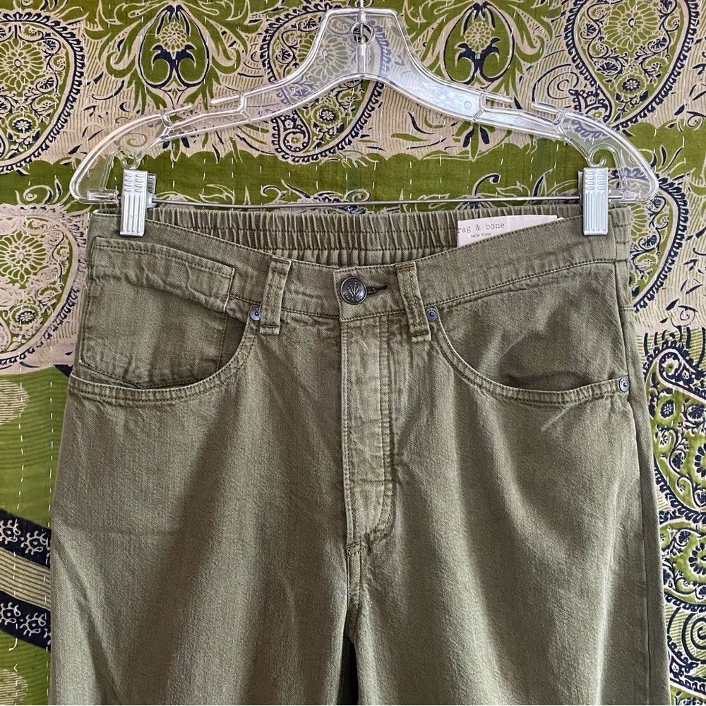 rag & bone Olive Drab Engineered Cotton Boho Jogger Pants Size 27 Best Seller - Picture 3 of 16